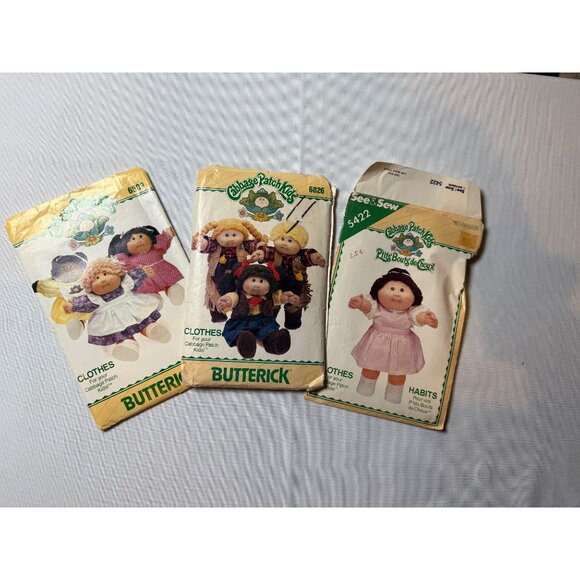 Butterick, See & Sew Other - Vintage 80s Cabbage Patch Kids Doll Clothes Patterns Set - Butterick See & Sew